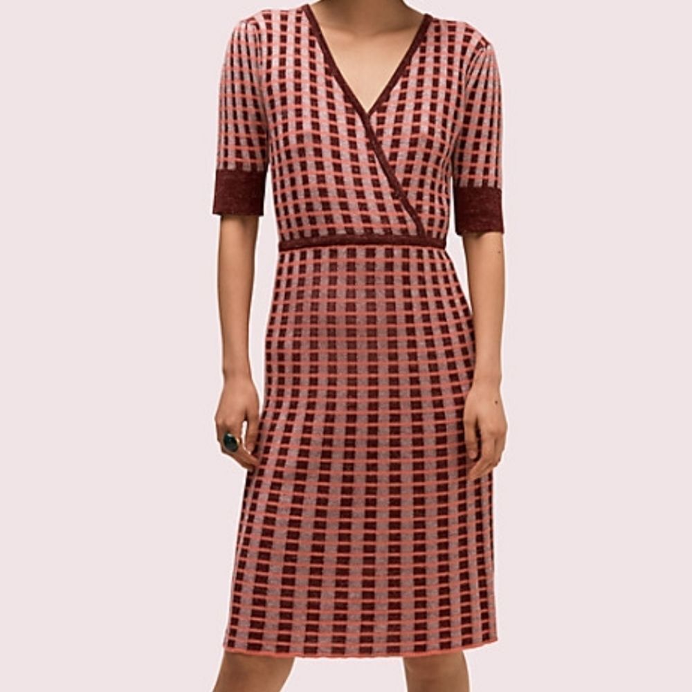 Kate Spade Red and Pink Checkered Dress